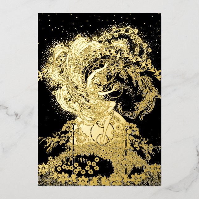 Invitation En Aluminium Fairy Girls Danser Au Lune (Recto)