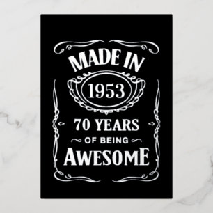 Invitation En Aluminium Fait en 1953 70 ans d'être génial 2023 anniversair
