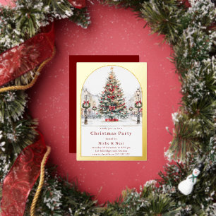 Invitation En Aluminium Festif Arche d'or de l'entreprise fête de Noël