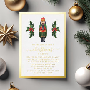 Invitation En Aluminium Festin Nutcracker Noël Party Gold