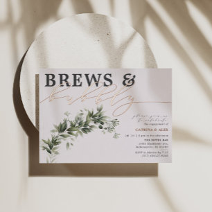 Invitation En Aluminium Fête Bulles de Grey Greenery Fiançailles Rose 