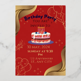 Invitation En Aluminium Fête d'anniversaire