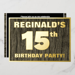 Invitation En Aluminium Fête d'anniversaire 15 ans : motif gras de faux gr