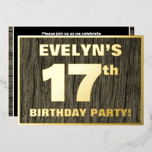 Invitation En Aluminium Fête d'anniversaire 17 ans : motif audacieux à gra