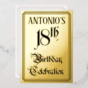 Invitation En Aluminium Fête d'anniversaire 18 ans — Écriture élégante + N