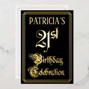 Invitation En Aluminium Fête d'anniversaire 21 ans — Écriture fantaisie et