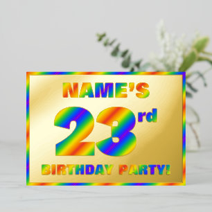 Invitation En Aluminium Fête d'anniversaire 23 ans — Amusant, Spectre Arc-
