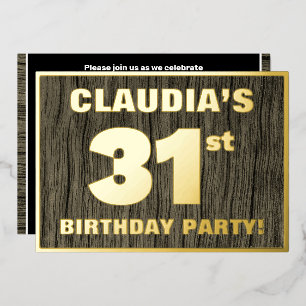 Invitation En Aluminium Fête d'anniversaire 31 ans : motif gras imitation 