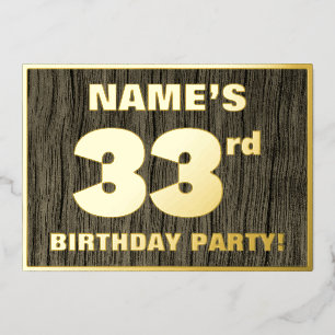 Invitation En Aluminium Fête d'anniversaire 33 ans : motif gras de grain d