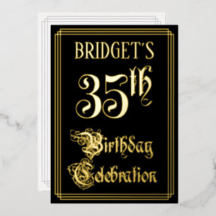 Invitation En Aluminium Fête d'anniversaire 35 ans — Écriture élégante et 