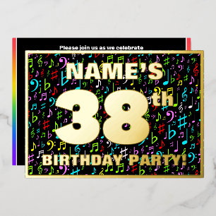 Invitation En Aluminium Fête d'anniversaire 38 ans — Symboles musicaux col