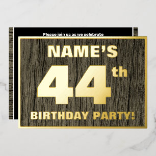Invitation En Aluminium Fête d'anniversaire 44 ans : motif gras imitation