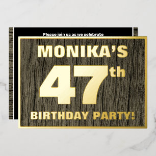 Invitation En Aluminium Fête d'anniversaire 47 ans : motif audacieux à fau