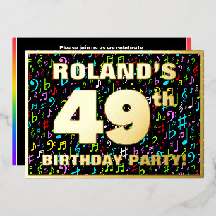 Invitation En Aluminium Fête d'anniversaire 49 ans — Symboles musicaux amu