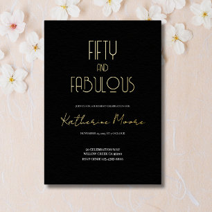 Invitation En Aluminium Fête d'anniversaire 50 ans Fifty and Fabulous avec