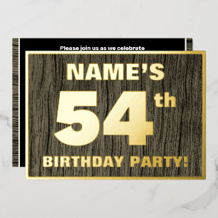 Invitation En Aluminium Fête d'anniversaire 54 ans : motif gras imitation 
