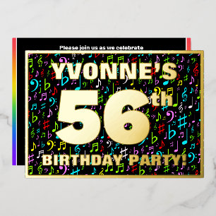 Invitation En Aluminium Fête d'anniversaire 56 ans — Symboles musicaux col