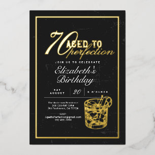 Invitation En Aluminium Fête d'anniversaire 70 ans Bourbon Vieilli à la Pe
