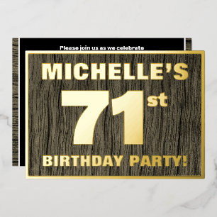 Invitation En Aluminium Fête d'anniversaire 71 ans : motif audacieux à fau