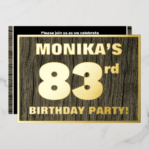 Invitation En Aluminium Fête d'anniversaire 83 ans : Motif gras à grain de