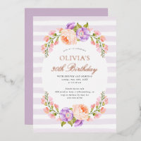 Fête d'anniversaire Brunch Lilac Stripe and Bloom