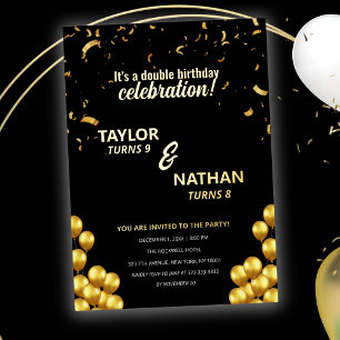 Invitation En Aluminium Fête d'anniversaire de deux enfants thème double o