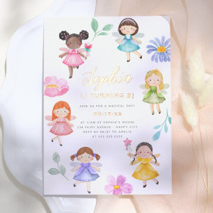 Invitation En Aluminium Fête d'anniversaire de fille florale aquarelle Jar