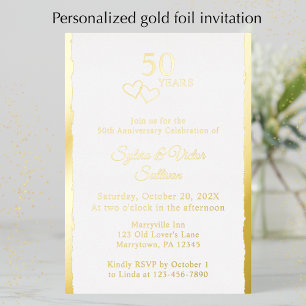 Invitation En Aluminium Fête d'anniversaire de mariage de 50 ans de Simple