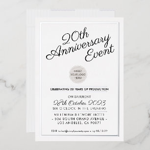 Invitation En Aluminium FÊTE D'ANNIVERSAIRE D'ENTREPRISE moderne affaires 