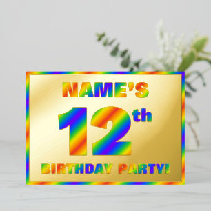 Invitation En Aluminium Fête d'anniversaire des 12 ans — « 12 » spectre ar