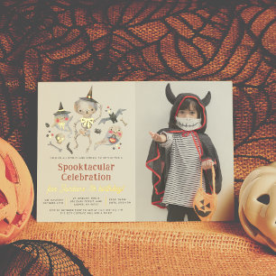 Invitation En Aluminium Fête d'anniversaire photo Halloween Spooktacular b