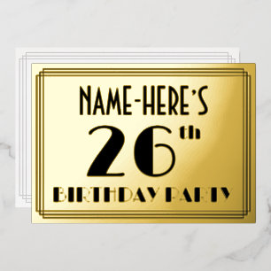 Invitation En Aluminium Fête d'anniversaire pour les 26 ans — Thème Art dé