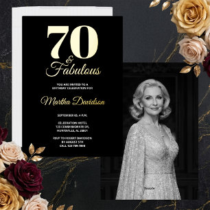 Invitation En Aluminium Fête d'anniversaire soixante-dix ans en feuille d'
