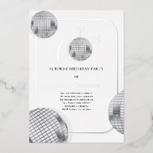Invitation En Aluminium Fête d'anniversaire surprise disco pour 60 ans