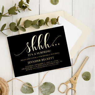 Invitation En Aluminium Fête d'anniversaire surprise élégante pour tout âg