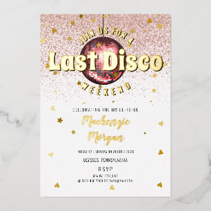 Invitation En Aluminium Fête de Bachelorette du week-end de la discothèque