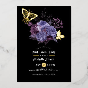 Invitation En Aluminium Fête de Bachelorette gothique Halloween florale