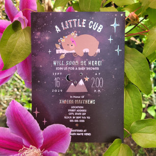 Invitation En Aluminium Fête de bébé Cosmic Cub Foil Stars