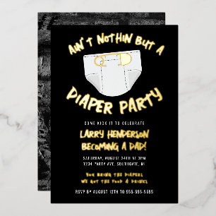 Invitation En Aluminium Fête de Couches Hip Hop