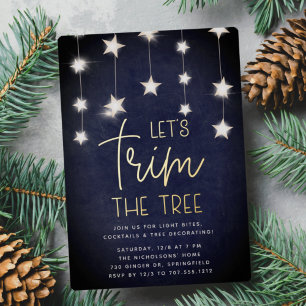 Invitation En Aluminium Fête de décoration de l'arbre de Noël aux étoiles