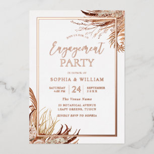 Invitation En Aluminium Fête de fiançailles bohème bohème rose gold