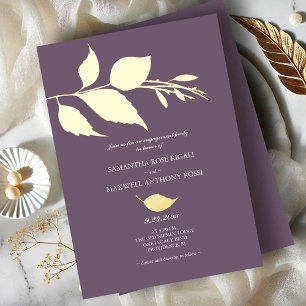 Invitation En Aluminium Fête de fiançailles élégante et minimaliste violet