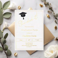 Fête de fin d'études noir or luxe Elle a réussi