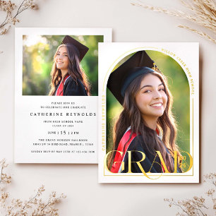 Invitation En Aluminium Fête de graduation photo Arch moderne