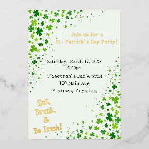 Invitation En Aluminium Fête de la Saint-Patrick