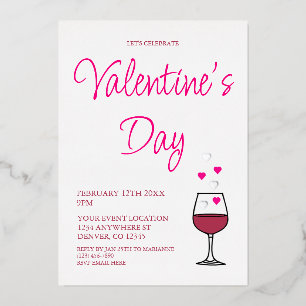 Invitation En Aluminium Fête de la Saint Valentin