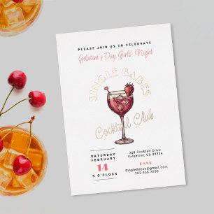 Invitation En Aluminium Fête de la Saint-Valentin pour Célibataires Pink C