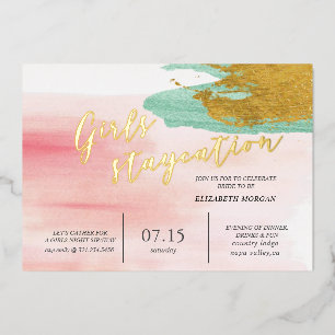 Invitation En Aluminium Fête de mariage au blush aquarelle