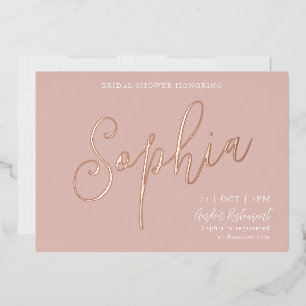 Invitation En Aluminium Fête de mariage avec feuille d'or rose