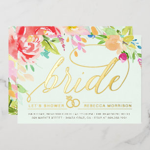 Invitation En Aluminium Fête de mariage   Bague de diamant Roses & Or Anne